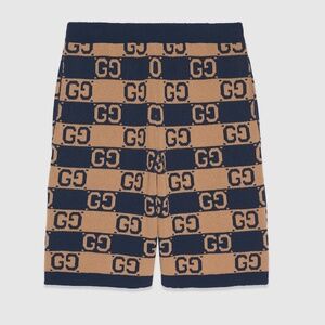 size M - Gucci Jacquard Cotton Shorts GG Black Brown